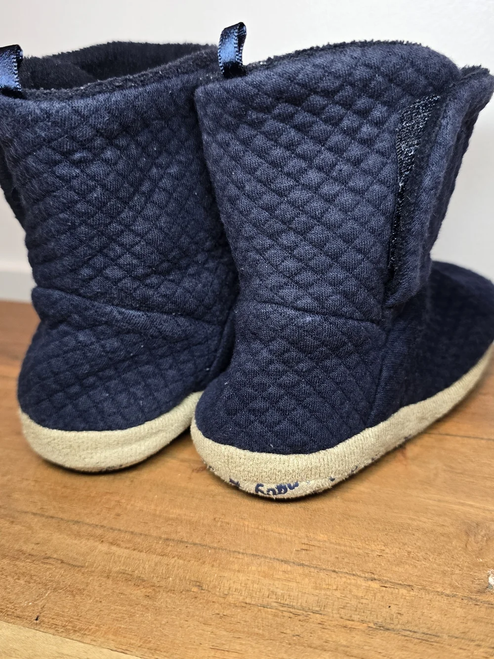 Old Navy Navy Quilted Kids Warm Bootie Slippers